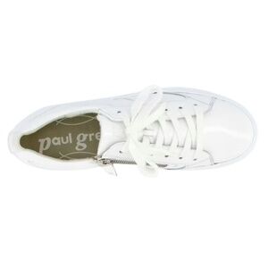 White patent leather sneakers. US sizes. Relaxed fit.